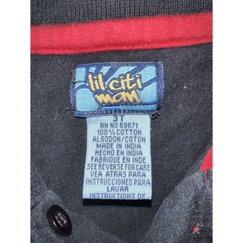 Lil Citi Man Shirt Youth 3T Black Short Sleeve Polo - Picture 3 of 3
